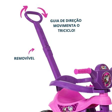 Triciclo Infantil Motoca Kemotoka Baby Dog Vermelho Com Haste de Empurrar  Proteção Lateral Motoca Passeio e Pedal Indicado Para Crianças +12m Suporta