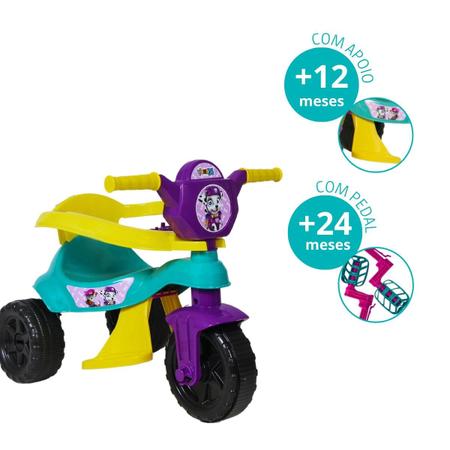 Triciclo MOTOCA Infantil Kemotoka Baby DOG Azul Motoca Passeio e Pedal Com  Proteção Lateral Haste de Empurrar Suporta Até 25kg Indicado Para Crianças  +12m Kendy Brinquedos