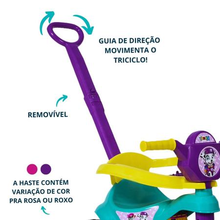 Triciclo MOTOCA Infantil Kemotoka Baby DOG Azul Motoca Passeio e Pedal Com  Proteção Lateral Haste de Empurrar Suporta Até 25kg Indicado Para Crianças  +12m Kendy Brinquedos