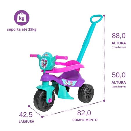 Motoquinha Infantil Triciclo Bebê 1 Ano C/ Proteção E Haste