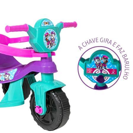 Triciclo Infantil Kemotoka Baby Dog C/ Haste Removível Proteção Lateral  Pedal Apoio p/ os Pés Chave que gira Motoca Menino Menina Suporta até 25kg  - Kendy - Velotrol e Triciclo a Pedal 