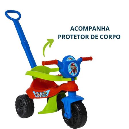 Triciclo MOTOCA Infantil Kemotoka Baby DOG Azul Motoca Passeio e Pedal Com  Proteção Lateral Haste de Empurrar Suporta Até 25kg Indicado Para Crianças  +12m Kendy Brinquedos