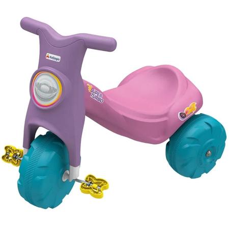 Triciclo Infantil Com Pedal Motoca Menina Suporta ate 24kg Velotrol Tico  Tico Aprox 2 anos