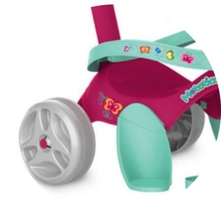 Triciclo infantil meninas mototico rosa 2 em 1 pedal E haste