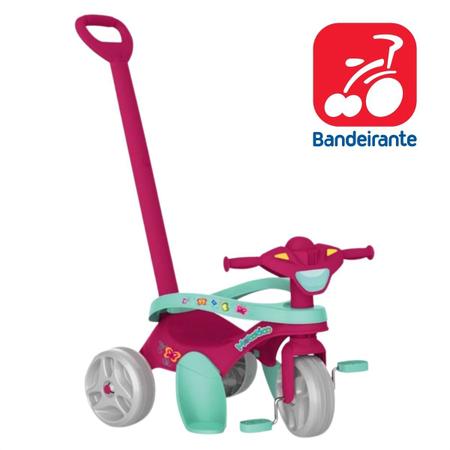 Triciclo Motinha Infantil Encantado Fast com Haste Completo - Pais e Filhos  - Lojas Revolução - Eletrodomésticos e utensílios em geral