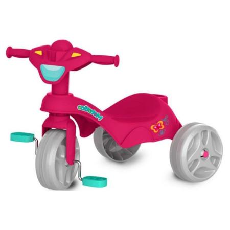 Triciclo Infantil Bandeirante Mototico - Com Empurrador Rosa