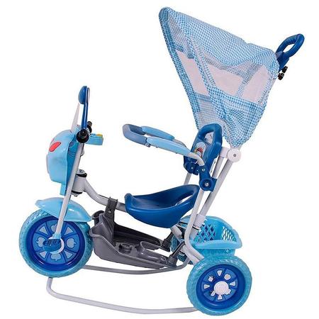 Triciclo Infantil Empurrador Com Capota Azul BW084AZ