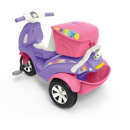 Triciclo Infantil Calesita Moto Uno - 2 em 1 - Pedal e Passeio com Aro -  Rosa L - Modas Paula Baby