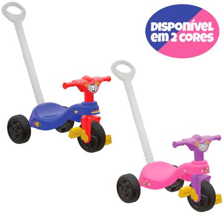 Triciclo Infantil C/ Empurrador Pedal Pedalar Criança Motoca - I Love  Novidades