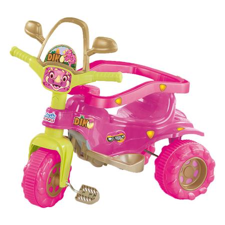 Triciclo Velotrol Motoca Infantil Empurrador Velocípede Bebê Cor Rosa