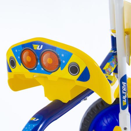 Triciclo Infantil Ultra Bikes Motoca Com Buzina Menina/Menino -  Azul+amarelo