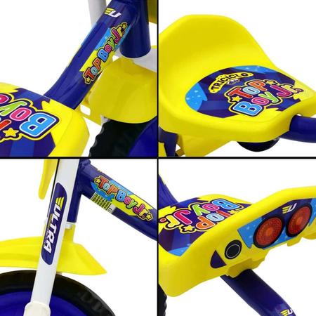 Triciclo Infantil Ultra Bikes Motoca Com Buzina Menina/Menino -  Azul+amarelo