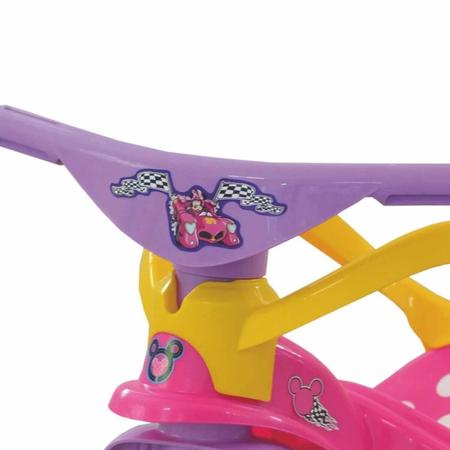 Triciclo Infantil Motoca Minnie para Passeio com Empurrador e