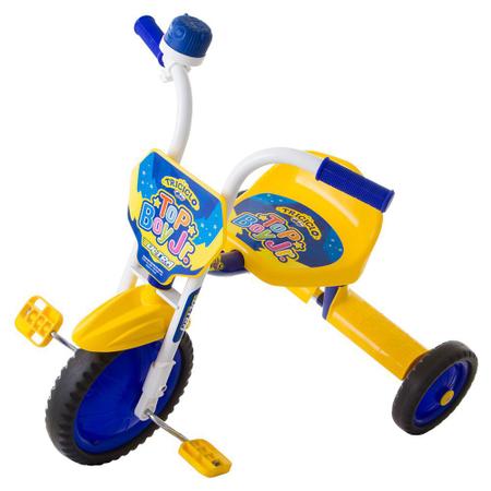 Triciclo Infantil Motoca Ultra Top Boy Azul e Amarelo em Promoção