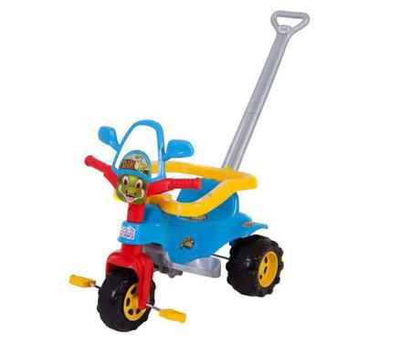 Triciclo Motoca Velotrol Infantil Velocípede Com Empurrador Tico