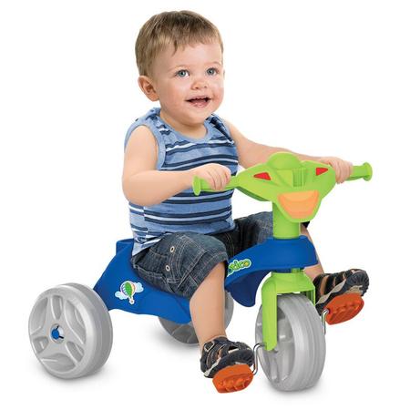 Imagem de Triciclo Infantil Mototico com Empurrador Bandeirante Azul Menino - Bandeirantes