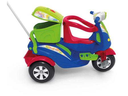 Triciclo Infantil Moto Uno Com Som Farol Empurrador E Pedal Calesita -  Papellotti