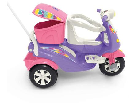 Triciclo Infantil Calesita Moto Uno - 2 em 1 - Pedal e Passeio com Aro -  Rosa L - Modas Paula Baby