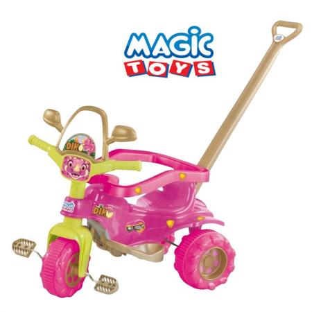 Triciclo Infantil Com Pedal Motoca Menina Suporta ate 24kg Velotrol Tico  Tico Aprox 2 anos