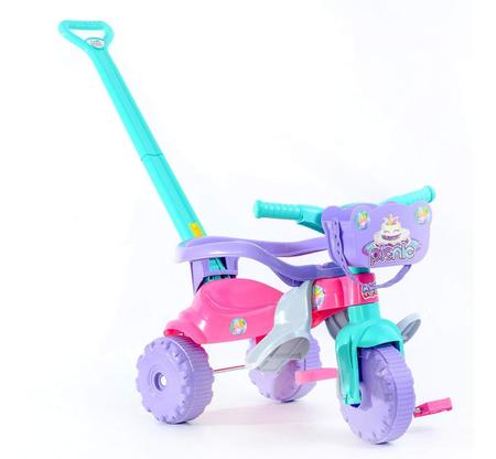 Triciclo Infantil Menina Rosa Motoca Velotrol