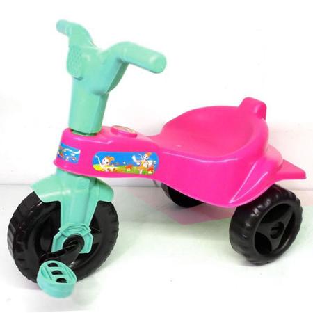 Imagem de Triciclo Infantil Rosa Baby c/ Adesivos Menina Pedalar
