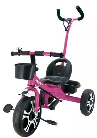 Motoca Infantil Triciclo Rosa com Empurrador - Lugo Brinquedos - Velotrol e  Triciclo a Pedal - Magazine Luiza