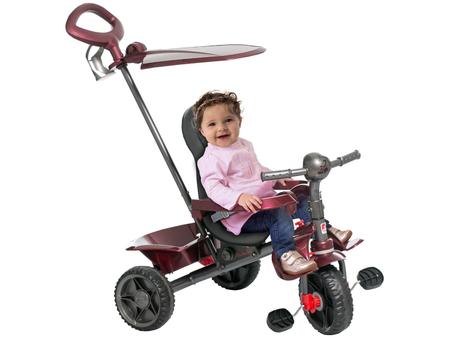 Triciclo Infantil com Empurrador Bandeirante Triciclo Smart Cinza