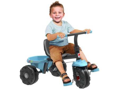 Triciclo Infantil com Empurrador Bandeirante Triciclo Smart Cinza