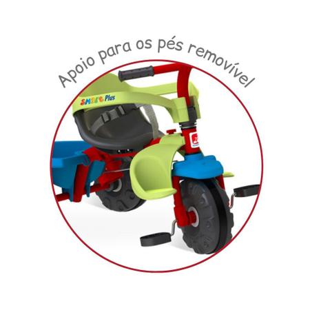 Triciclo Infantil Bandeirante Smart Plus - Vermelho+Verde