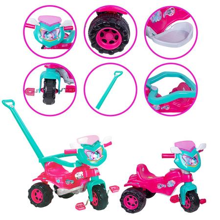 Moto Motoca Triciclo Infantil Tico Tico Velo Toys c/ Empurrador c