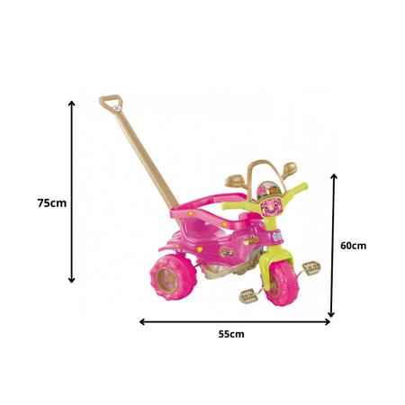 Motoca Triciclo Magic Toys Tico Tico Suporte Pés Brinquedo - Rosa - Rosa