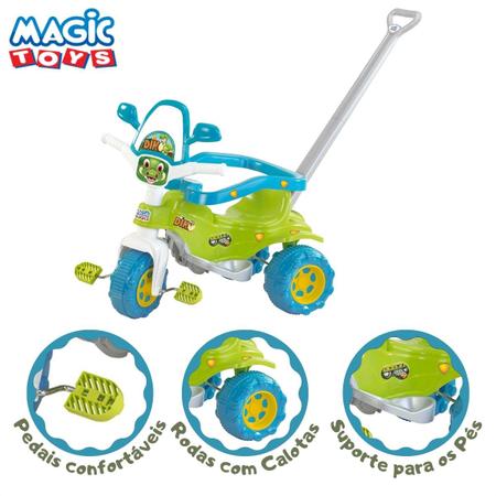 Motoca Triciclo Tico-Tico Com Proteção e Cabo Max - Magic Toys