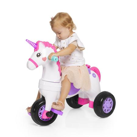 Imagem de Triciclo infantil unicórnio c/ empurrador e protetor 1-3 anos fantasy calesita