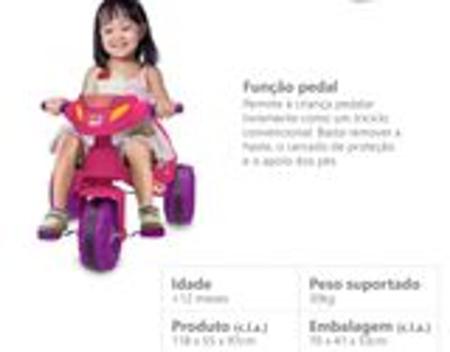 Triciclo infantil suporta 80 kilos bandeirante divertido - Velotrol e  Triciclo a Pedal - Magazine Luiza