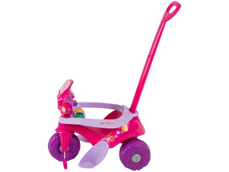 TRICICLO INFANTIL MOTOBAN PASSEIO PREMIUM ROSA - BANDEIRANTES -836