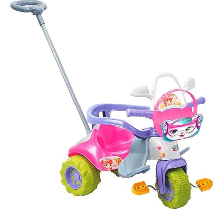 Imagem de Triciclo Infantil Zoom Meg Rosa Velotrol Tonquinha  Tico Tico Motoca Menina 