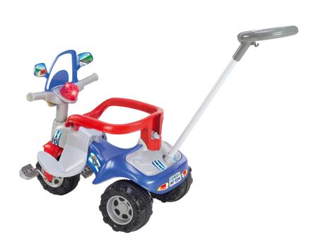 Imagem de Triciclo Infantil Zoom Policia Azul Velotrol Tonquinha  Tico Tico Motoca Menino Menina