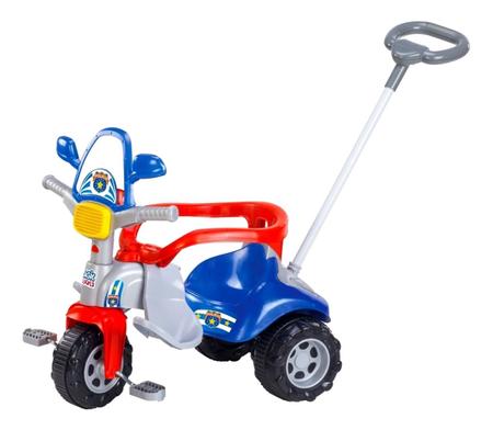 Imagem de Triciclo Infantil Zoom Policia Azul Velotrol Tonquinha  Tico Tico Motoca Menino Menina