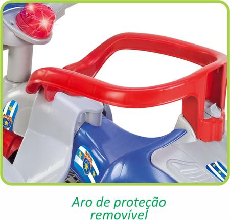 Imagem de Triciclo Infantil Zoom Policia Azul Velotrol Tonquinha  Tico Tico Motoca Menino Menina