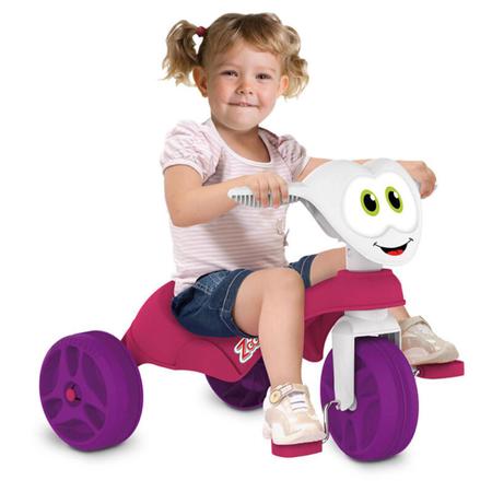 Triciclo Bandeirante Zootico Passeio e Pedal Joaninha - Rosa