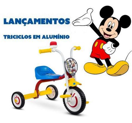 Triciclo Infantil Motoca Para Bebe Mickey Azul Nathor - Escorrega o Preço