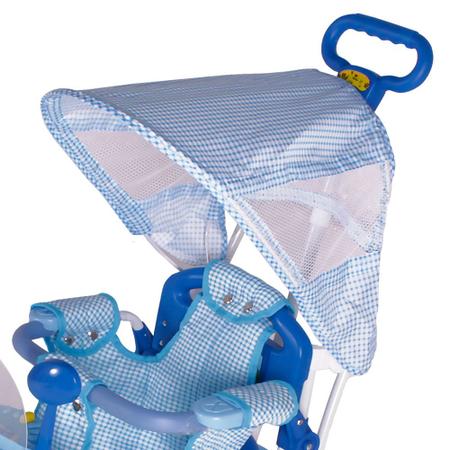 Triciclo Motinha Bel Brink 2 em 1 com Capota e Pedal para Passeio Azul - Ri  Happy