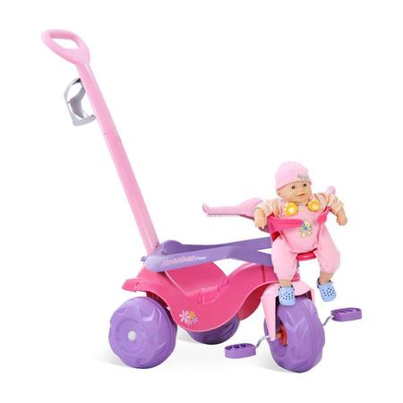 TRICICLO INFANTIL MOTOBAN PASSEIO PREMIUM ROSA - BANDEIRANTES -836