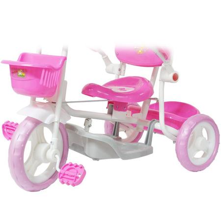 Imagem de Triciclo Motoca Bicicleta 3 Rodas Infantil Passeio com Empurrador Pedal Luz Som Capota