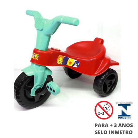 Imagem de Triciclo Motoca Criança Adesivos Vermelho Desmontavel
