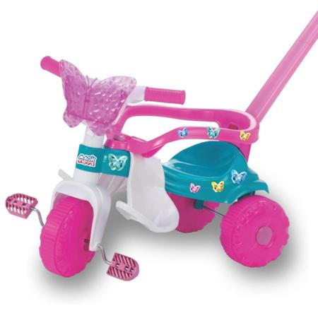 Triciclo Motoca Infantil Butterfly Rosa Magic Toys Sem Luz