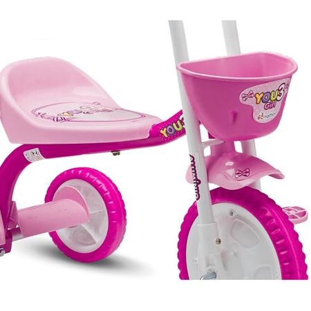 Triciclo Motoca Infantil Menina You Girl Rosa Nathor - Velotrol e