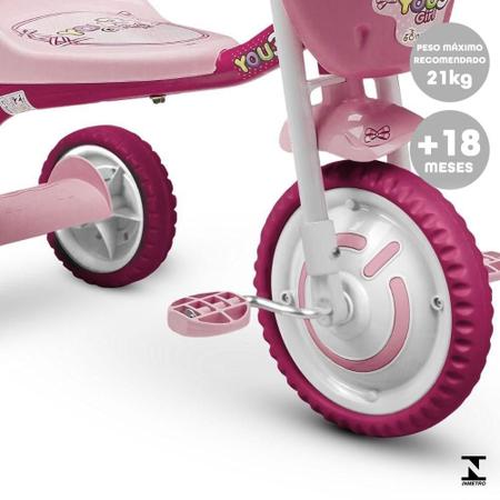 Triciclo Motoca Infantil Menina You Girl Rosa Aro 5 Nathor - Ri Happy