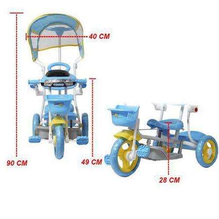 Motoca Infantil Triciclo Com Som E Pedais Velotrol Empurrar em