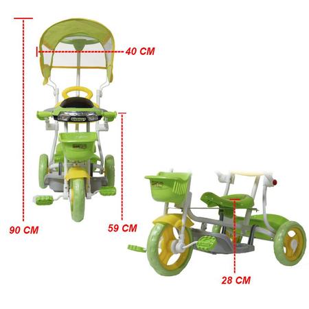 Imagem de Triciclo Motoca Infantil Passeio com Empurrador Pedal Luz Som Capota Importway BW-003